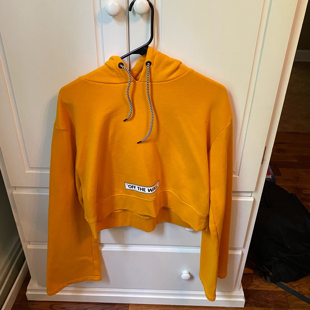 Large yellow Vans cropped hoodie